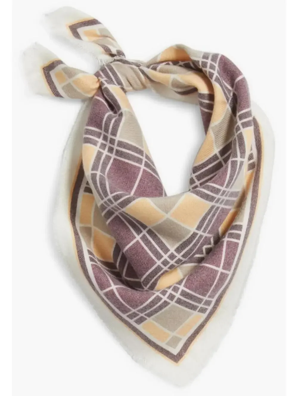 Treasure & Bond Fringe Bandana Scarf NWT Geo Grid